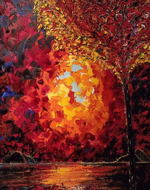 Inferno Colorful Explosion — original oil painting by NNascento
